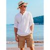 Men's Linen Long Sleeve T-shirt Loose Undershirt Solid Color Long Sleeve Cotton Linen Shirt Men