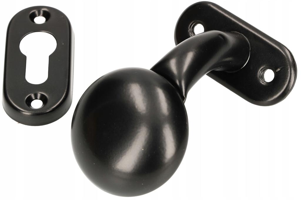 Knob, handle for the gate FRT + plate, insert, black lacquer