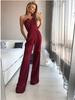 Spring & Summer Chinese Long Skirt Jumpsuit - Oblique Collar, Mid-Waist, Elegant Commuting or Evening Wear.