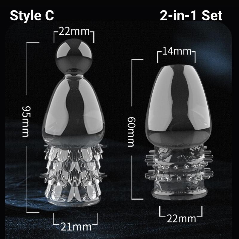 Delayed Ejaculation Adult Sexual Products Desensitized Particles, Glans Covering, Penis Enlargement and Thickening 2 Pcs