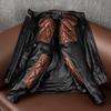 Genuine Leather Jacket Men Real Cowhide Biker Motorcycle Riding Coat with Armor Pads Winter Outerwear