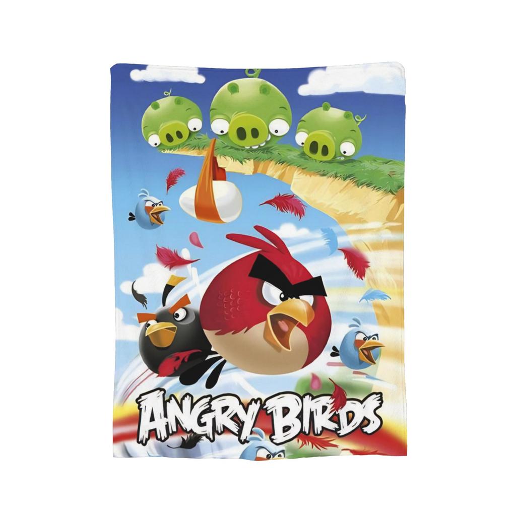 A-Angry Anime B-Birds Games Red Fleece Throw Blankets Blanket for Bedding Car Super Warm Bedspread,