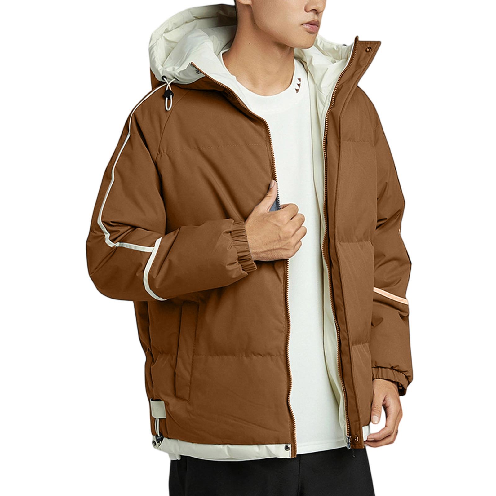 

Men s And Women s Loose Hooded Hood Cotton-Padded Jacket Coat L кавовий