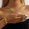 Diamond Jewelry Set Necklace Women'S Premium Accessories Clavicle Chain Super Flash Light Luxury Jewelry Four-Piece Set