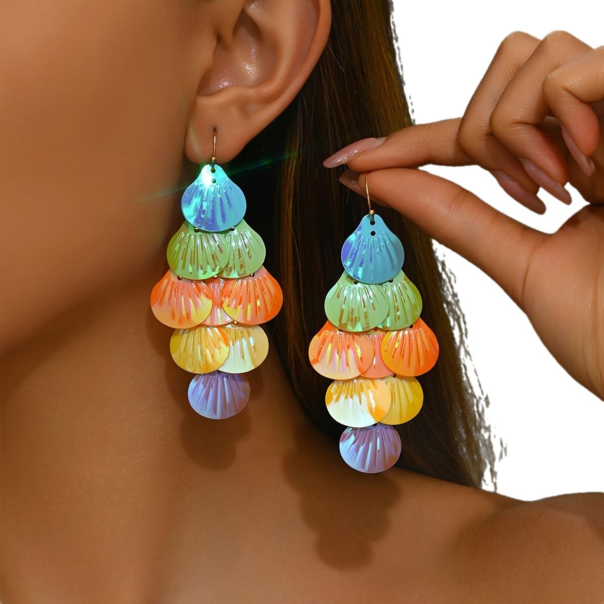 

Модные висячие серьги для женских украшений разноцветный