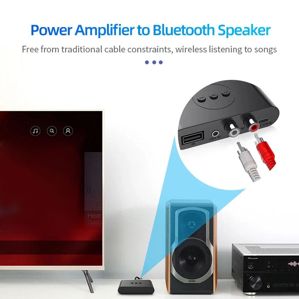 Bluetooth 5.2 Audio Receiver NFC U Disk RCA 3.5mm AUX USB Stereo Music Wireless Adapter With Mic For Car Kit Speaker Amplifier