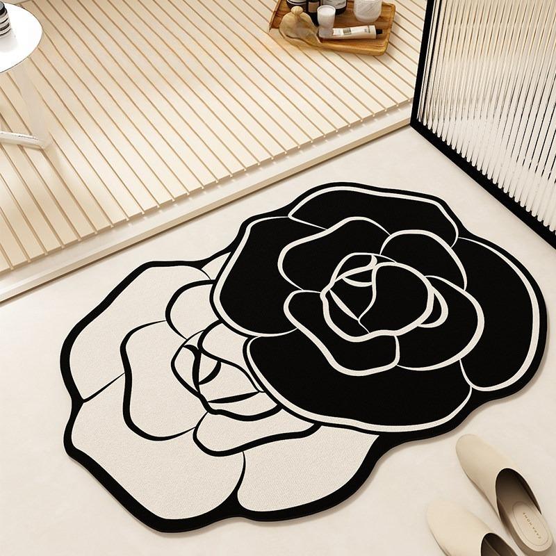 Flower Pattern Bedroom Decor Carpet French Romantic Style Carpets for Living Room Home Washable Floor Mat Anti-slip Bathroom Rug
