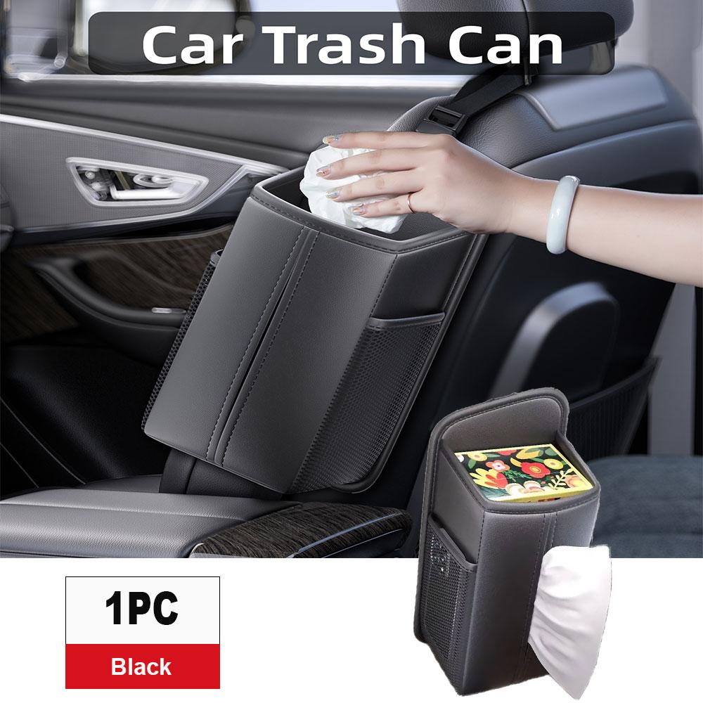 

Leather Car Seat Side Storage Bag Hanging Auto Seat Organizer Tissue Holder Cup holder Mesh Storage Pocket for Phone Bottle