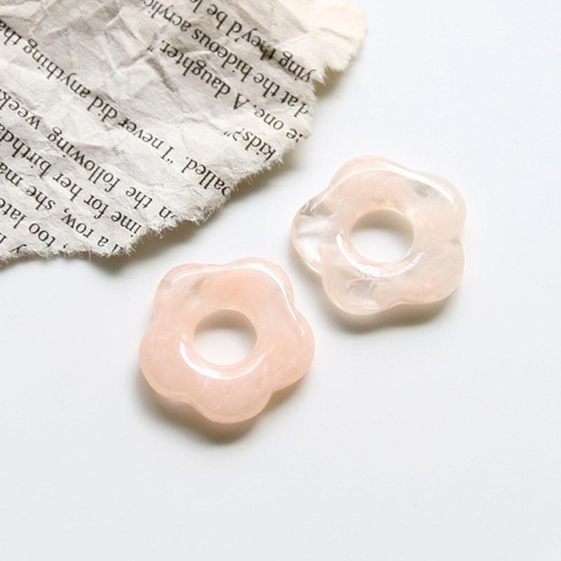 Resin Flower Pendant Hollow Five Petal Floral Charm Jewelry DIY Supplies for Necklace Bracelet Earring Jewelry Making