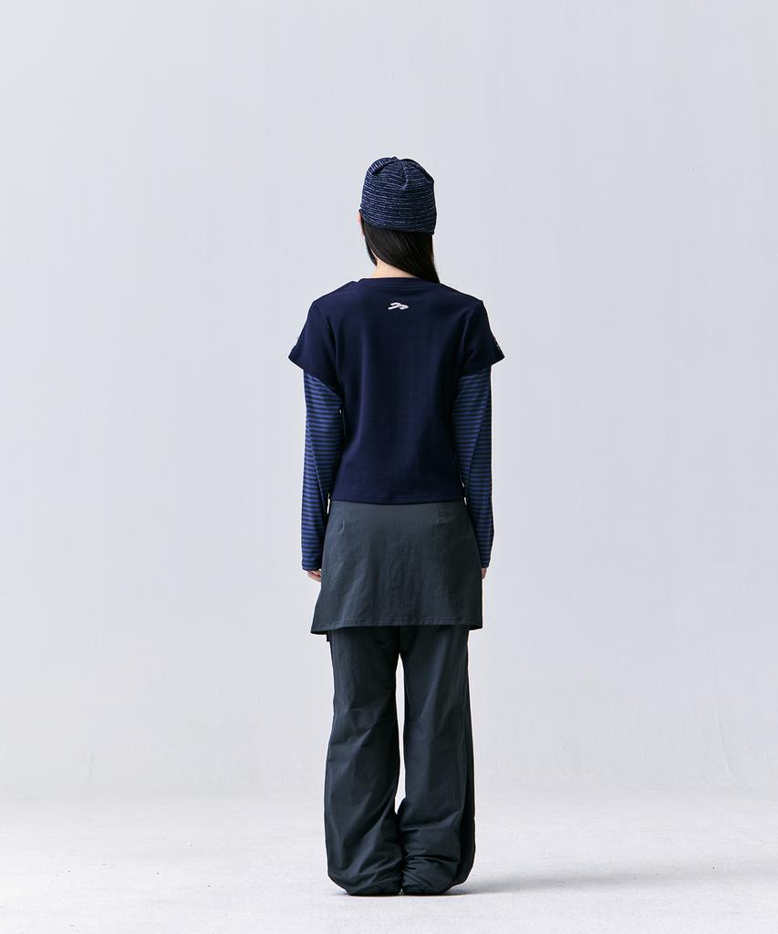 TANSANMAGNESIUM Rabbit Button Layered Long Sleeve (Navy)