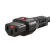 Sanwa Supply 2m Power Cord with Lock, Black, APW12-515C13LK02