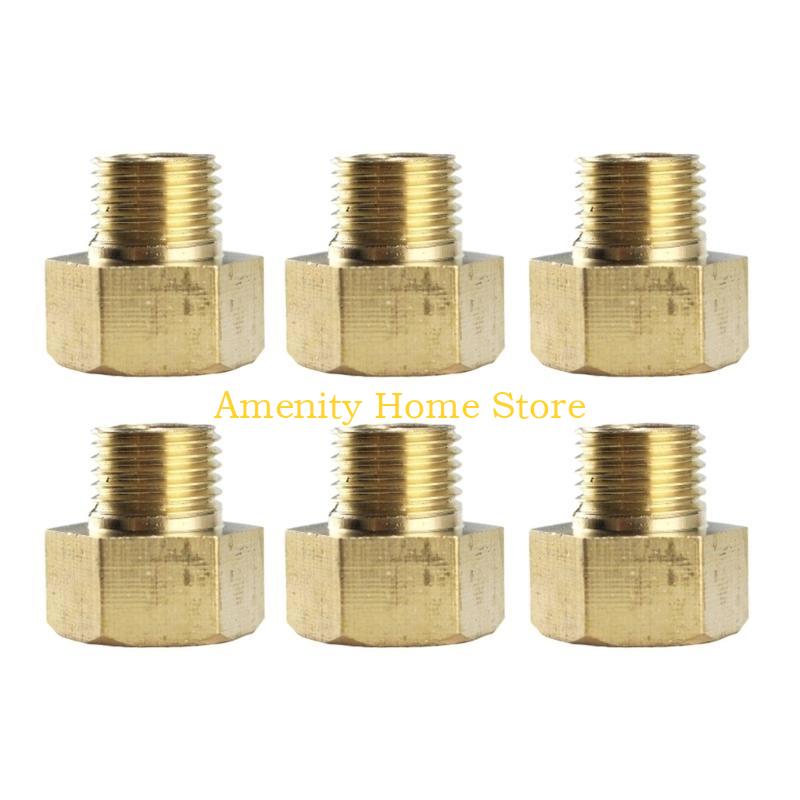 F26C Threaded Adapters Brass Hose Connectors 6pcs/set for Plumbing and Irrigation