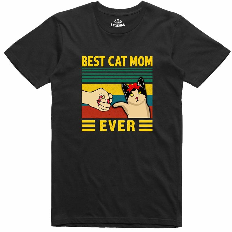 Best Cat Mom Funny T Shirt Regular Fit Unisex T-Shirt M