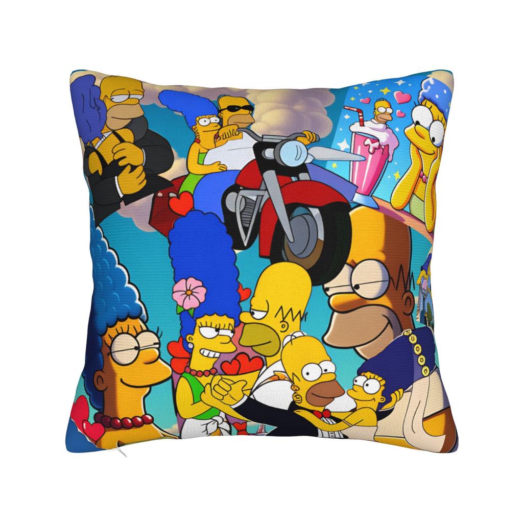 Homer SSimpsons Donut Pattern Pillow Cover Square Cushion Cover Fashion Pillow Case For Living Room Sofa