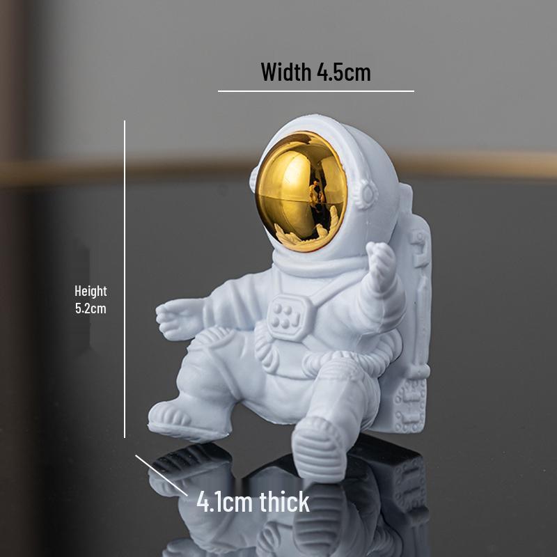 Astronaut Night Light Planet Lamp: Luminous Moon Ornament for Bedroom Decor, Gift, or Souvenir with Silk Flower.