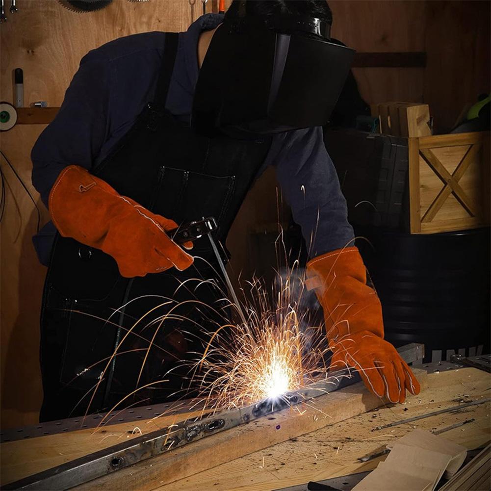 Extended Welding Gloves with High Temperature Isolation Flame Retardant Material Wear Resistant for Long Term Use