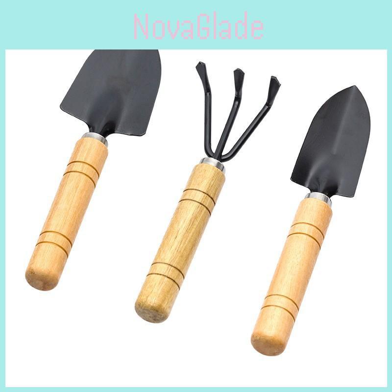 Conjunto de Ferramentas de Jardim com Cabo de Madeira Durável para Soltar o Solo e Plantar