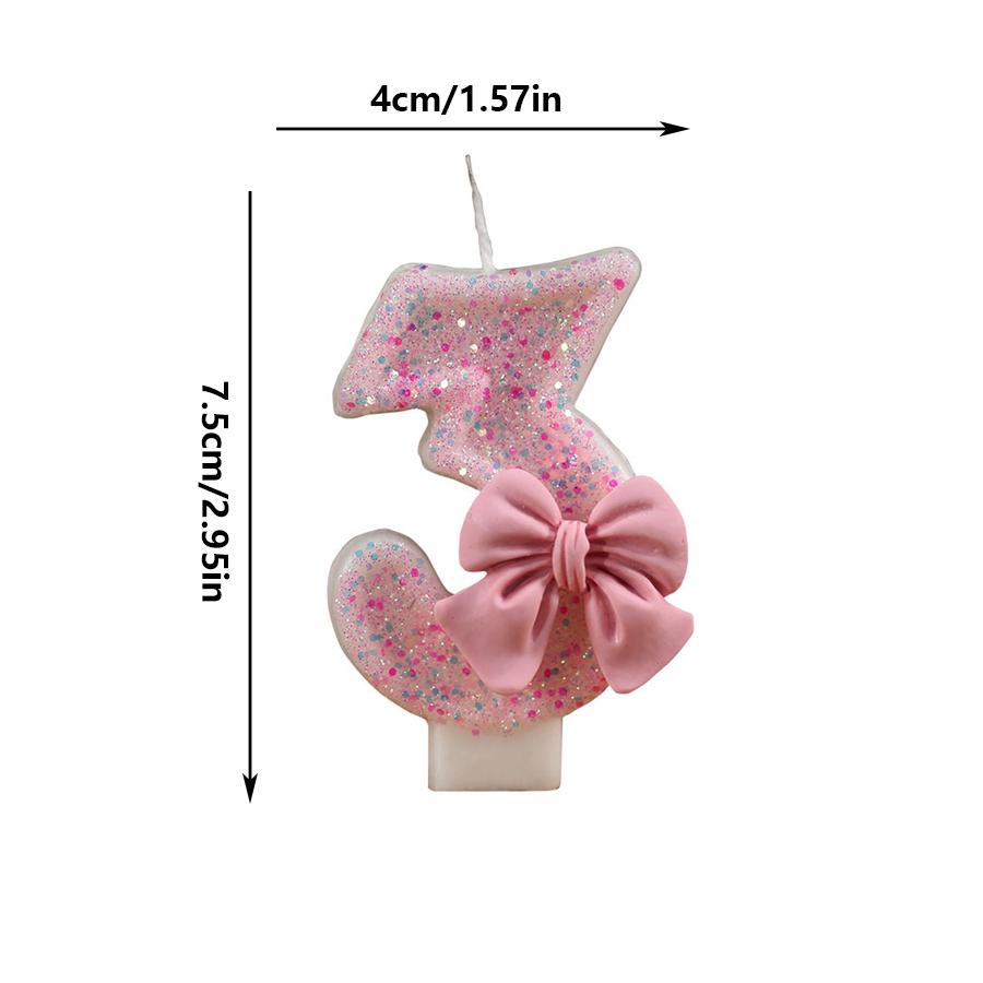 1pc Number 0-9 Candle Cake Topper Butterfly Flower Shaped Birthday Anniversary Party Cake Number Candle Decoration