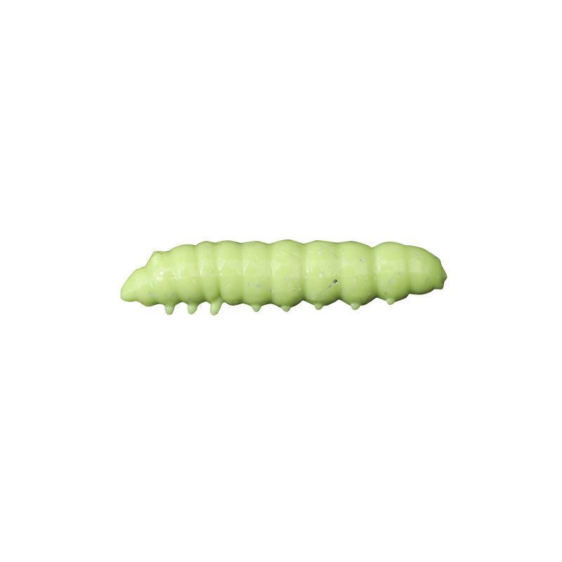 12Pcs Glow Uv Reactive Larva Soft Bait 38Mm Floating Tpr Worm Strong Cheese Scent Freshwater Lure Catfish Ultralight Tackle