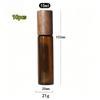 10Pcs 5ml 10ml 15ml Amber Clear Glass Roll On Bottles Natural Bamboo Wood Cap Sample Roller Ball Vials For Essential Oil Perfume