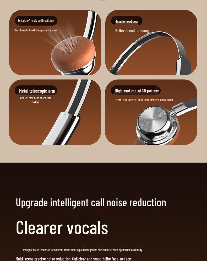 CR-20 Retro Bluetooth 5.4 Over-Ear Headphones - Myllard Metal Design with Super Long Battery Life