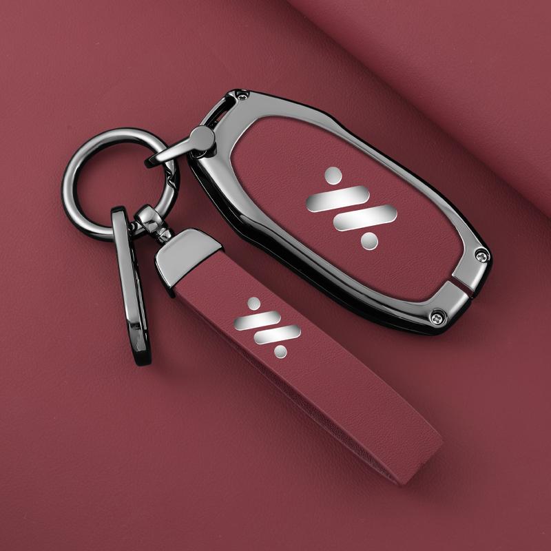 DCT4 Zinc Alloy Leather Key Case For IM LS6 MAX LS7 PRO L7 Dynamic Car Remote Protection Cover Bag Shell Keychain Accessories