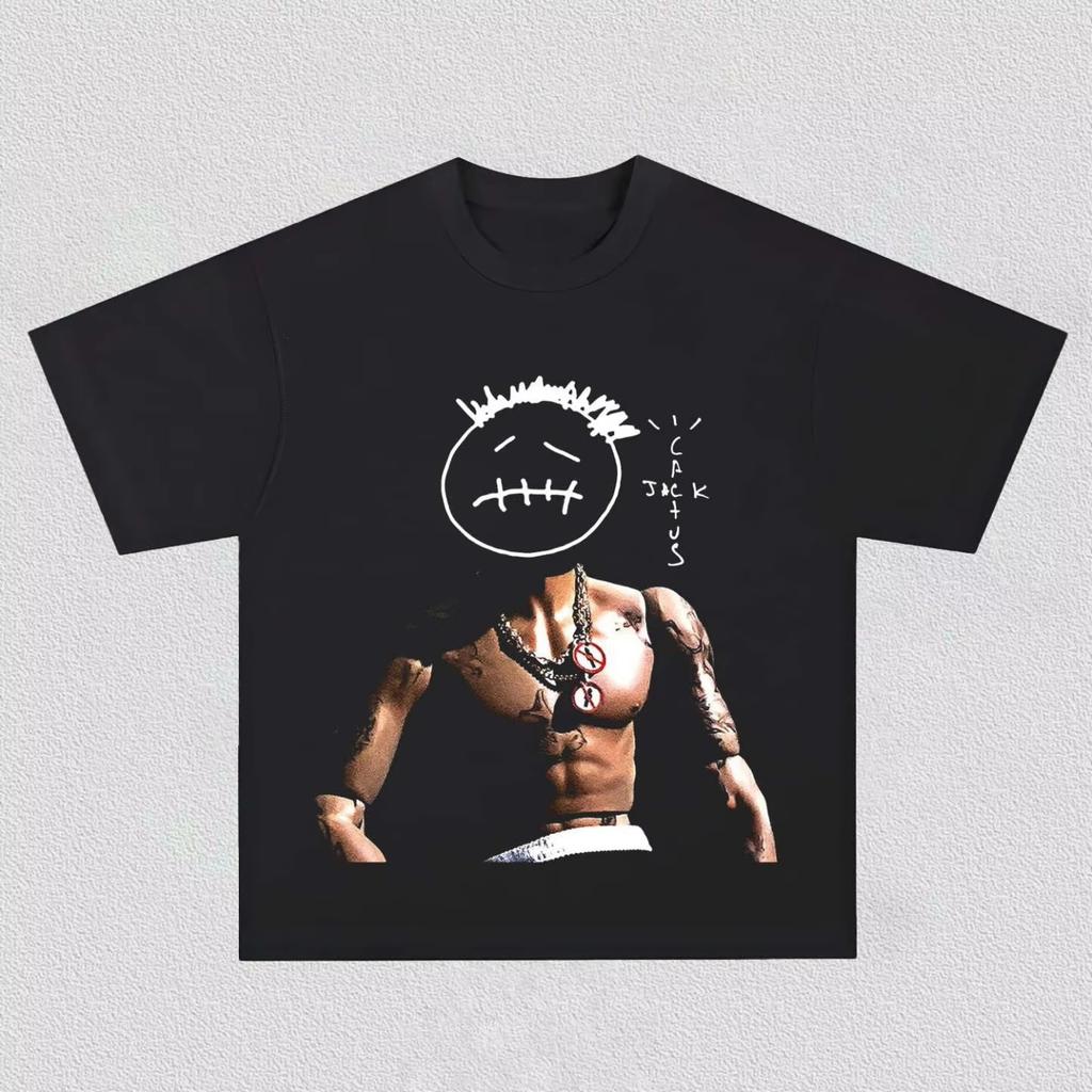 Travis Scott Y2k Graphics Pure Cotton Unisex Shirt 2026 New Oneck Short Sleeve Unisexs Womens Fashion Hiphop Tshirt Fan Gifts