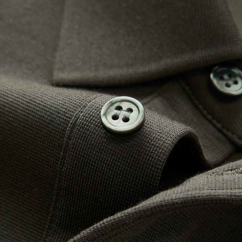 FIRS Men's Wool Blend Long Sleeve Business Polo Shirt