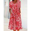 eBay Spring/Summer Floral Print Crew Neck Pocket Long Dress Women