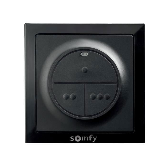 Commande Murale - SOMFY - 1870781 - RTS - Noir - Extérieur - Piles