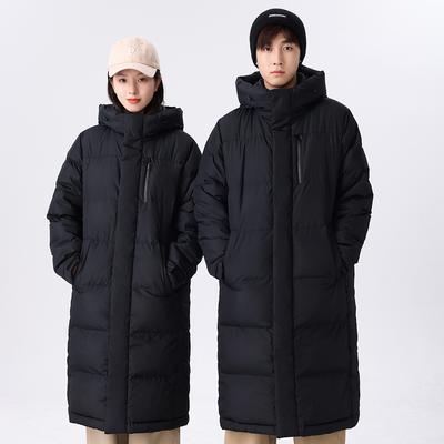 Doudoune d'hiver longue, veste pour couple, veste en coton à capuche antigel et épaississante chaude, cardigan de voyage et de randonnée pour hommes et femmes