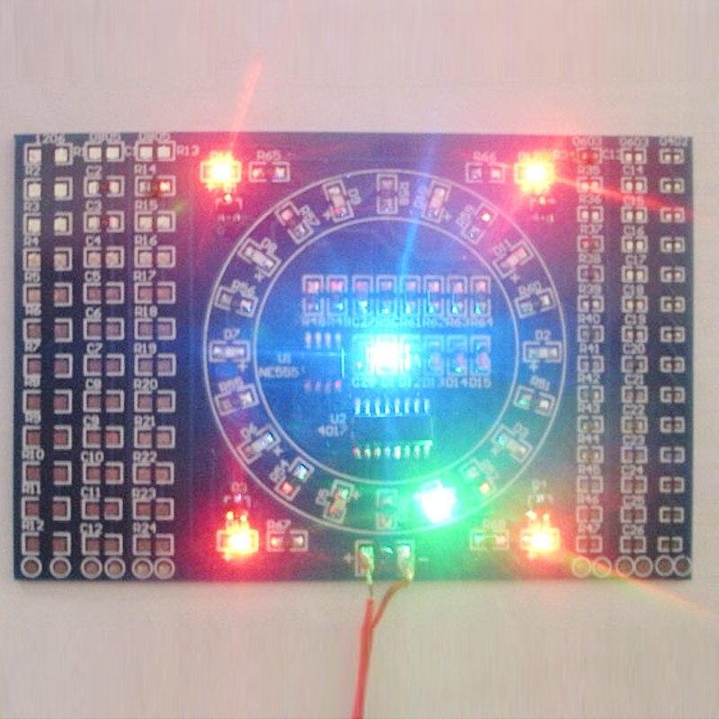 CD4017 Rotierende LED SMD NE555 Lötübungsbrett DIY Kit Fanny Skill Training Elektronischer Anzug