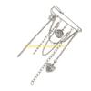 F26C Pants Shortener Pin Alloy Fringe Safety Pin Decorative Brooch For Clothing Jeans