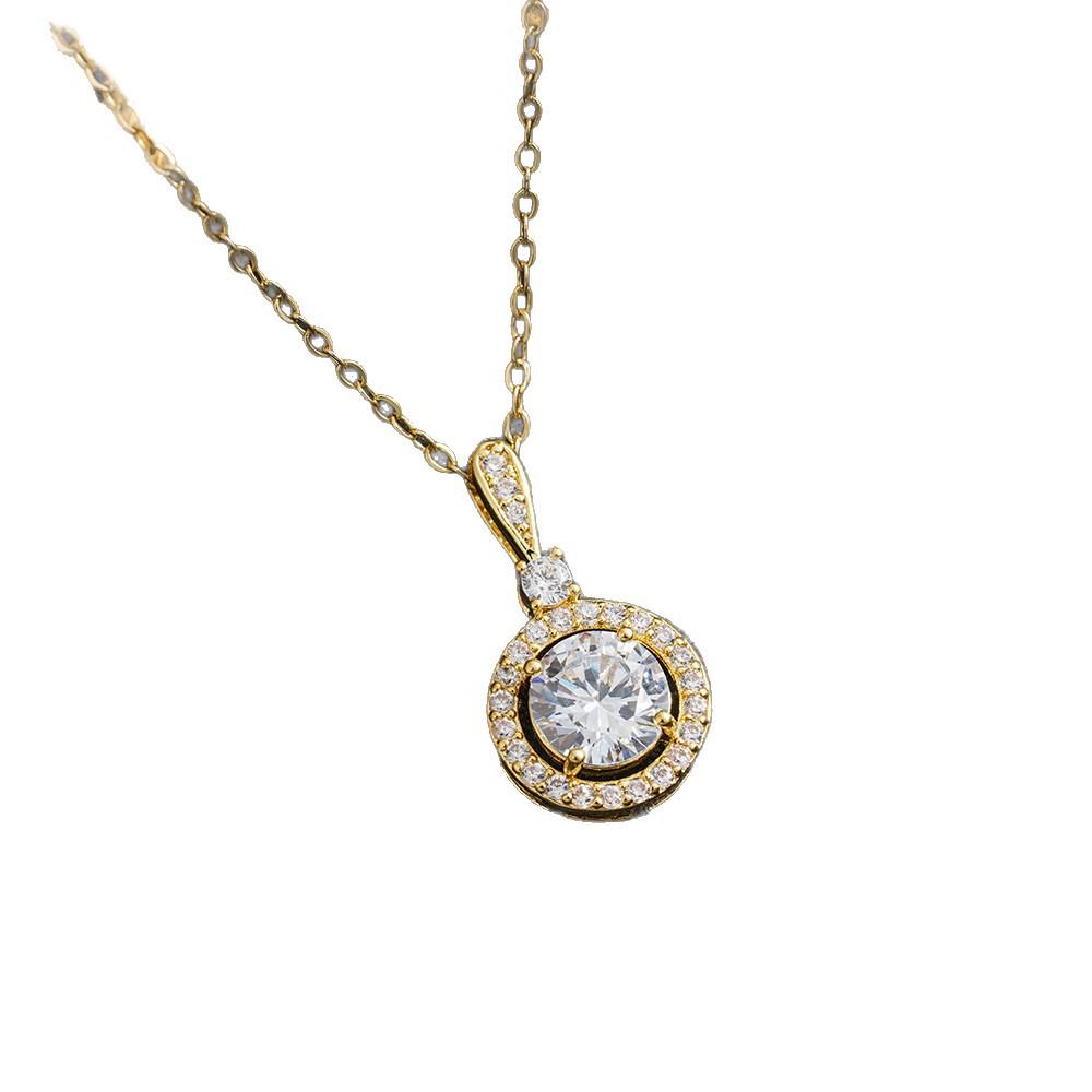 Women's Sunflower Zircon Pendant Necklace - Titanium Steel, Trendy New Design