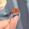 Women Jewelry Set Octagon Rose Cut Necklace Pendant with High Carbon Diamond Red Earrings Pink Ring
