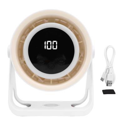 Desk Fan 5 Speeds USB Rechargeable Quiet Portable Desktop Cooling Fan with Light for Office Bedroom Outdoor Camping