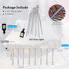 WATERGLIDE Meteor Shower Lights, 11" Outdoor Christmas Lights 10 Icicles 240 SMD LED Crystal Ice Falling Light, Connectable Raindrop Iciclelights,