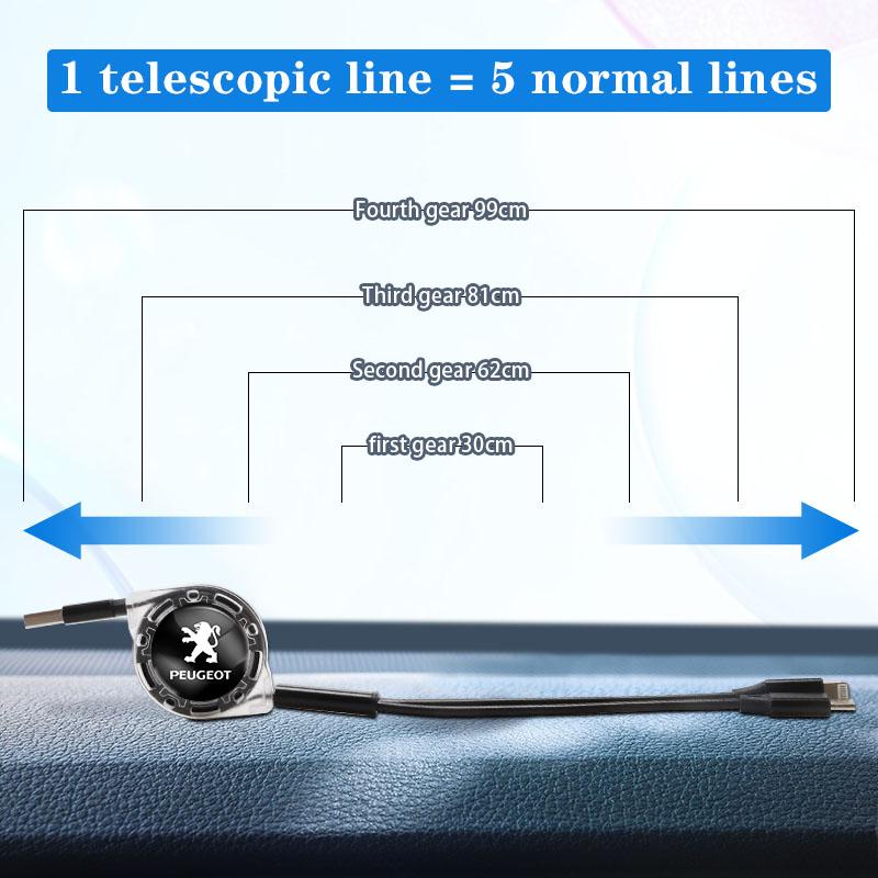 2026 Hot Car Sticker Car Internal Accessories 3 In 1 Micro Car logo Charger For Peugeot 407 508 5008 307 308 3008 206 207 208 10