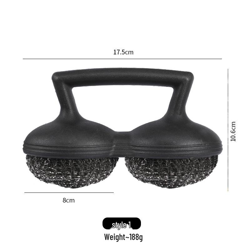 ZISIZ BBQ Steel Wire Ball Grill Brush Set with Plastic Handle, 9-Pack