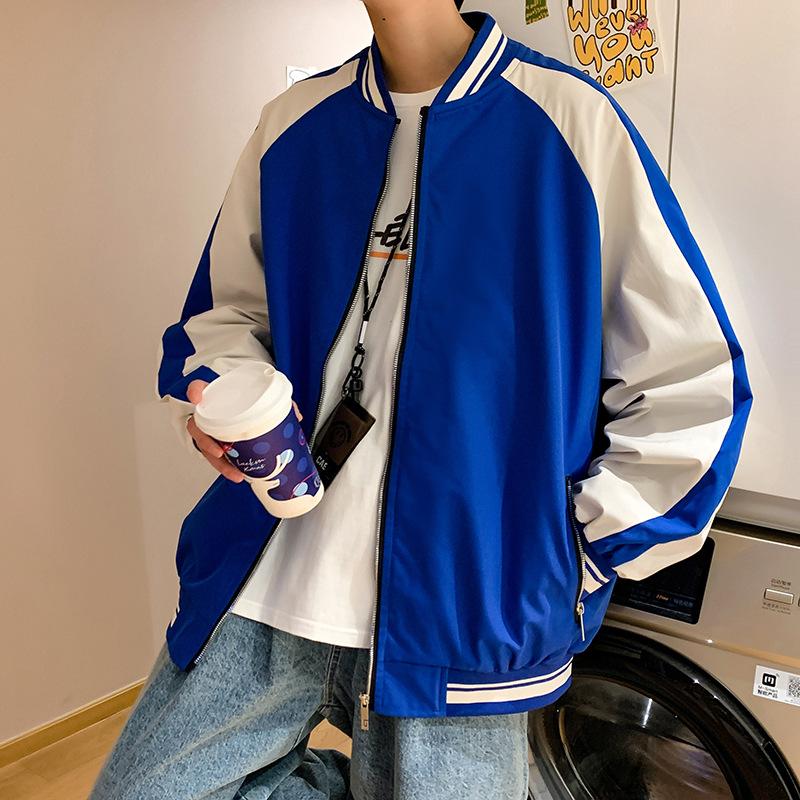 Korean Jacket Spring and Autumn New Men's Baseball Jersey Loose Trend Fashion Versatile Printed Stand-up Collar Jacket