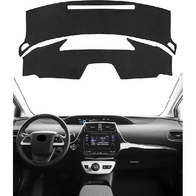 BIBLOZ Dash Cover For Toyota Sienna 2004-2010 Accessories Black Flannel Dashboard Cover Mat Car Dashboard UV Sun Protection
