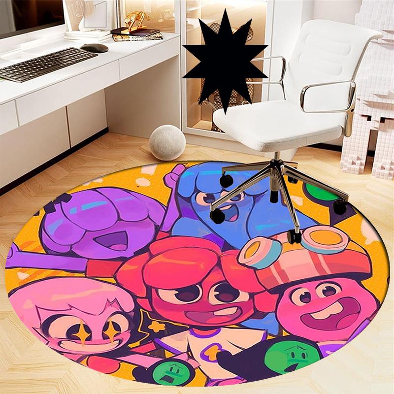 Jelly Jamm Printed Round Rug Carpet Chair Rug Area Rug Entryway Doormats,for Office Chair Living Room Bedroom Kitchen Room.