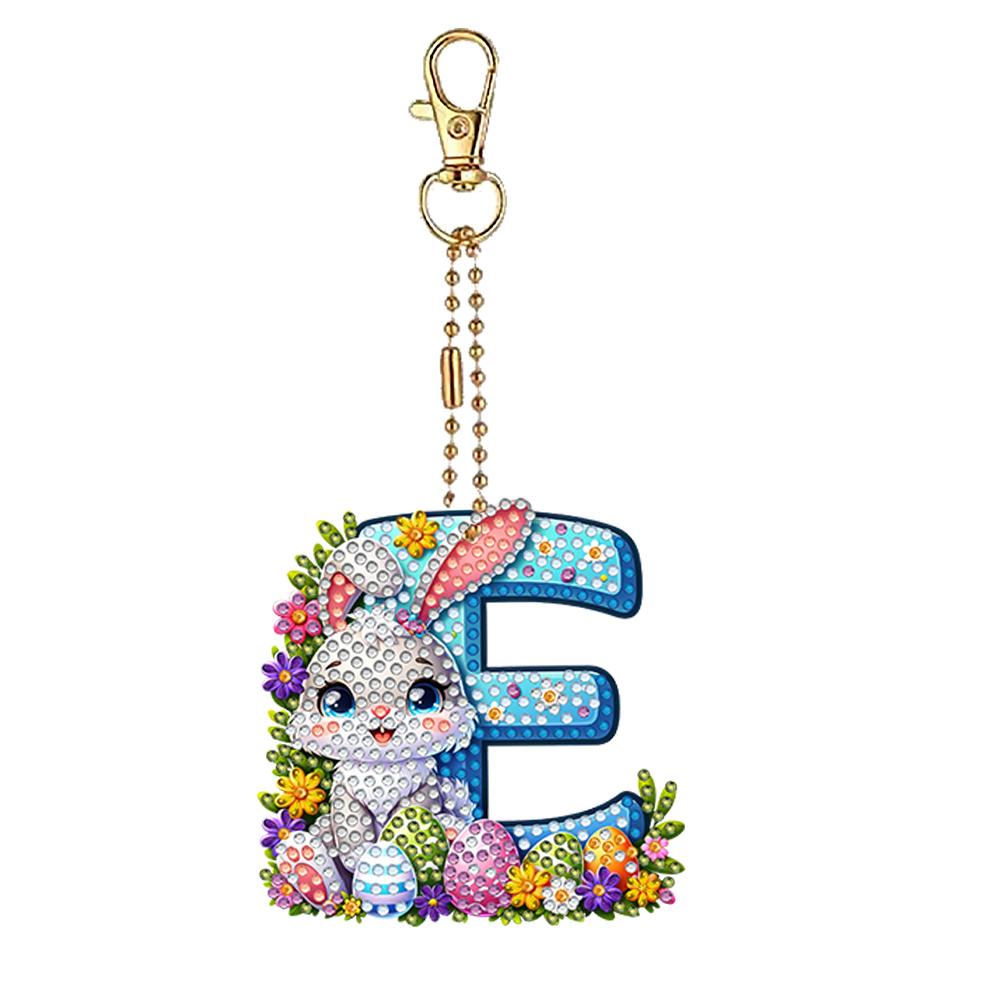 Easter Diamond Art Keychain Ornaments Double Sided Hanging Key Chains Diamond Painting Keychain Kits 5D DIY Diamond Art Pendants