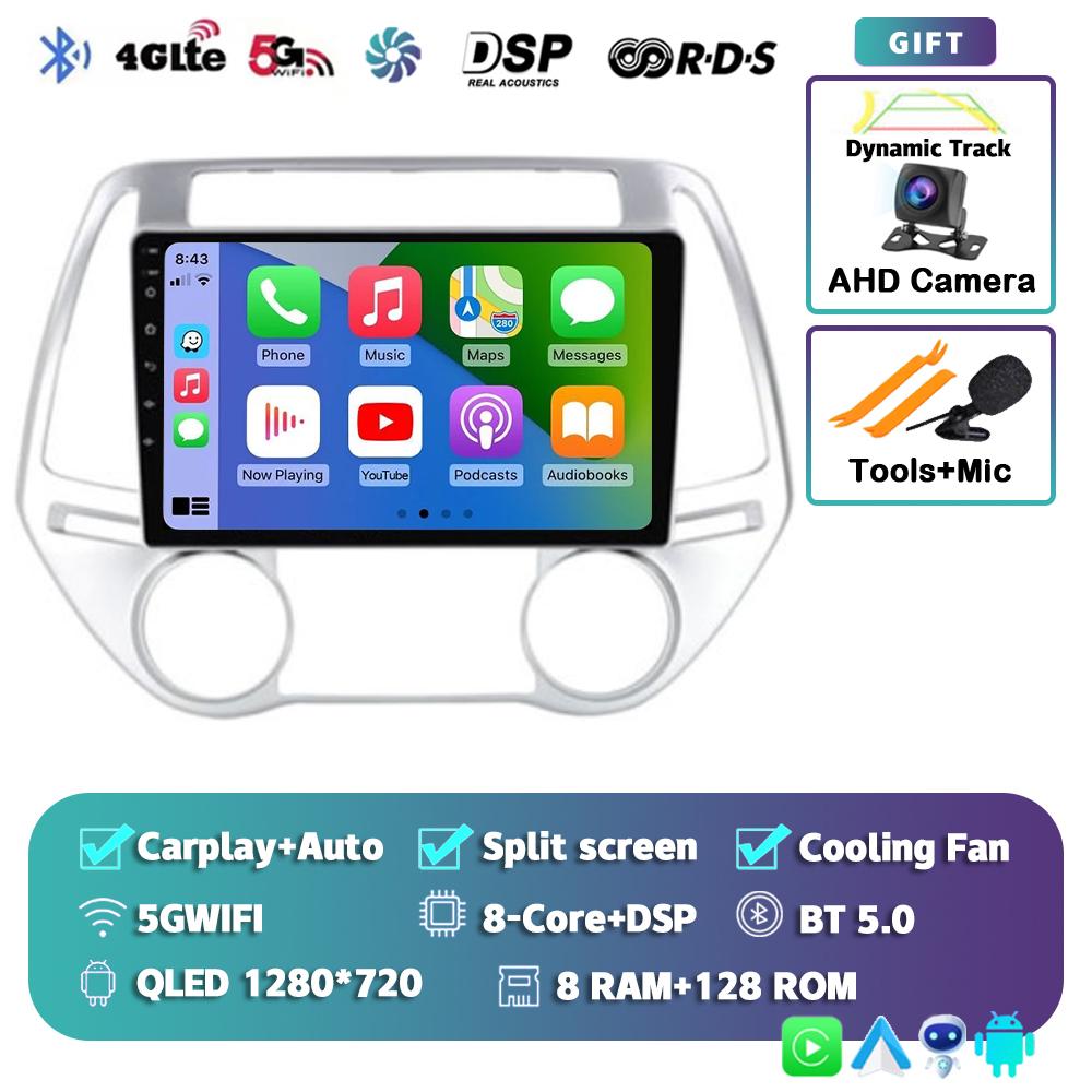 Android14 Carplay Auto Car Radio For Hyundai I20 2010 2011 2012 2013 2014 Multimedia Player Video GPS Navigation Stereo 2din DSP