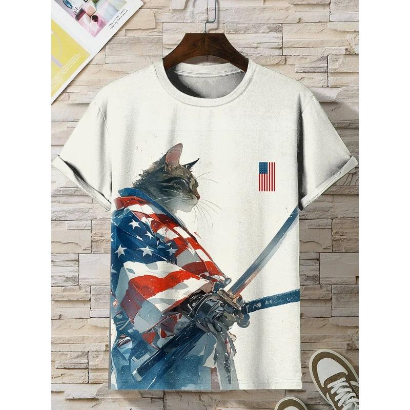 Herren Japanische Ukiyo-E Bedruckte T-Shirts Kurzarm Tees Tops 3D-Druck O-Ausschnitt Shirt Sommer Lässig Herrenbekleidung