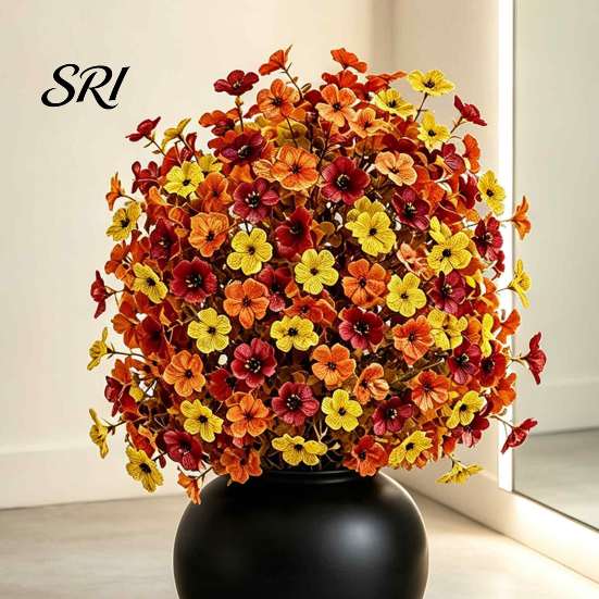 Elegant Artificial Flowers for Events Fall Topiary Ball Flowers, Mums Plants Tree, UV Resistant Outdoor with Fake Home Decor Spike, Plants,