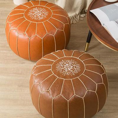 Fas Yastık Kılıfı Mumlu Deri İşlemeli Osmanlı Ayak İskemlesi Kılıfı Doldurulmamış Futon Ev Dekoru Tatami Meditasyon Minderi