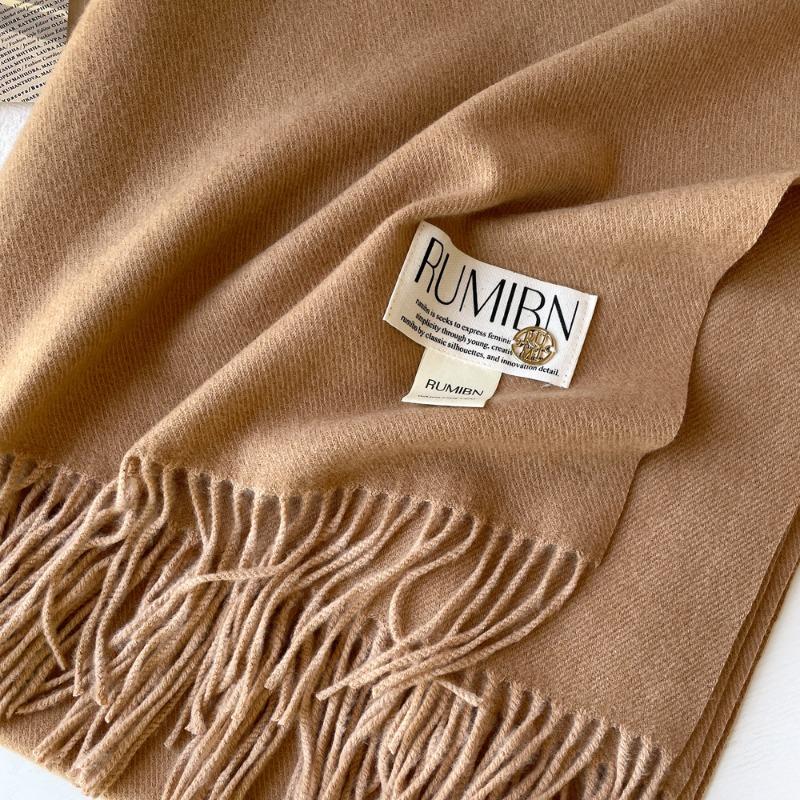 Solid color imitation cashmere scarf women's metal standard shawl women's high-grade relaxation camel-colored warm scarf