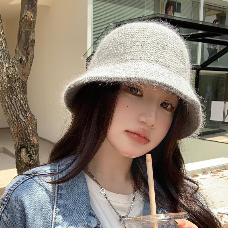 Women's Autumn and Winter Korean Version Versatile Wool Hat Cold Hat Winter Warm Ear Protection Big Head Bucket Hat