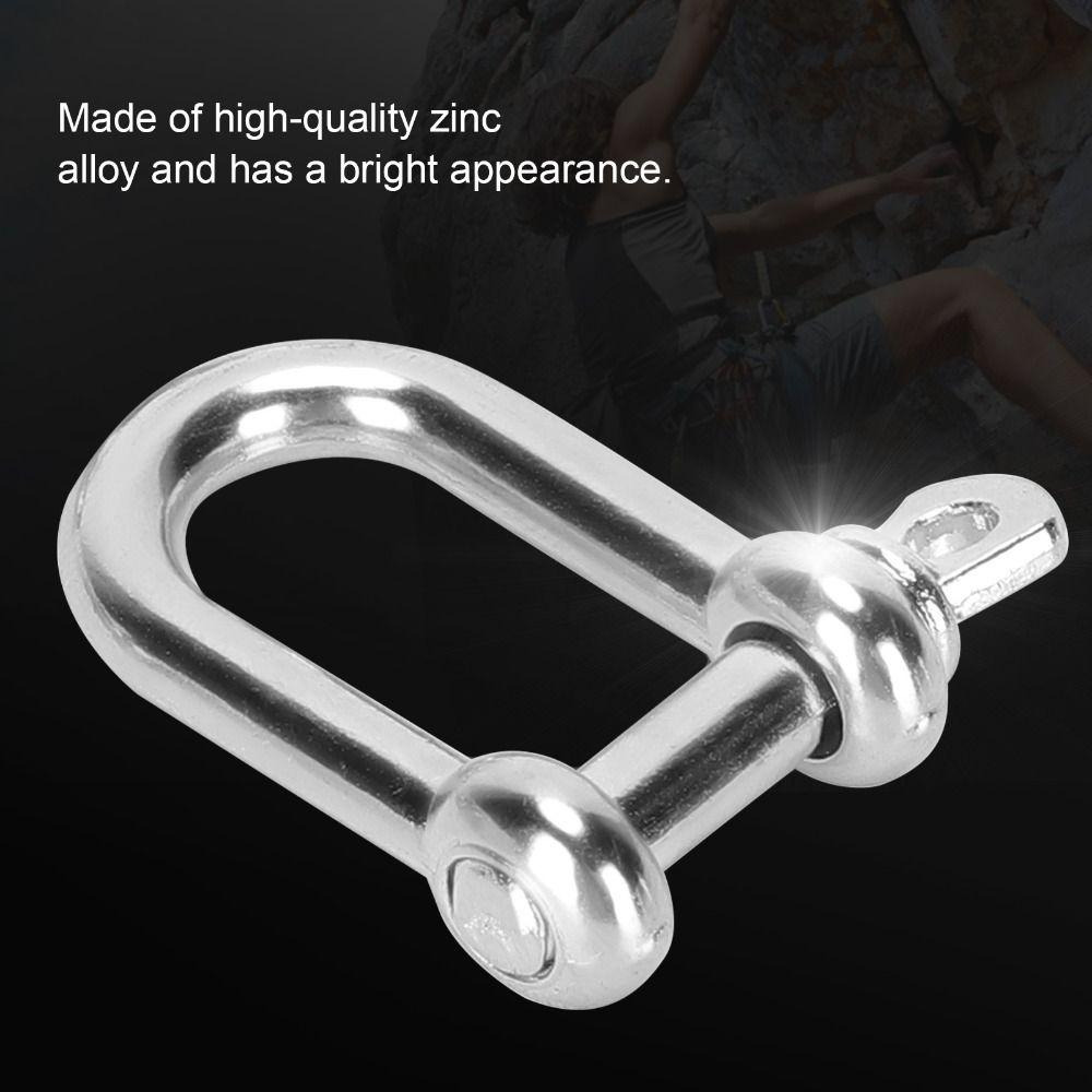 10 Pack Flat Head Bow Shackle Portable D Ring Lock Durable U Shape Connector  Hiking